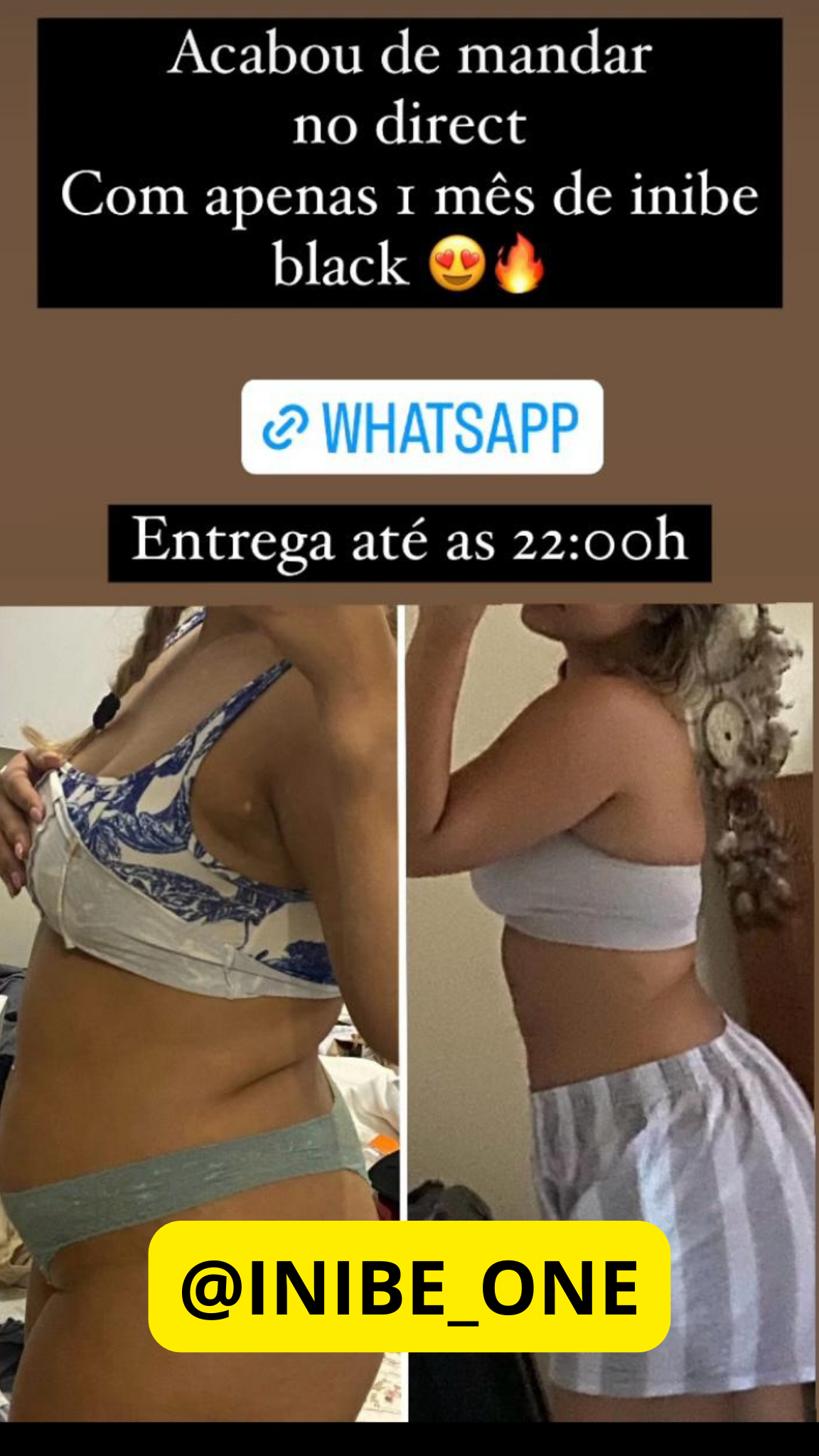 Inibe One antes e depois — resultado com 1 mês de uso