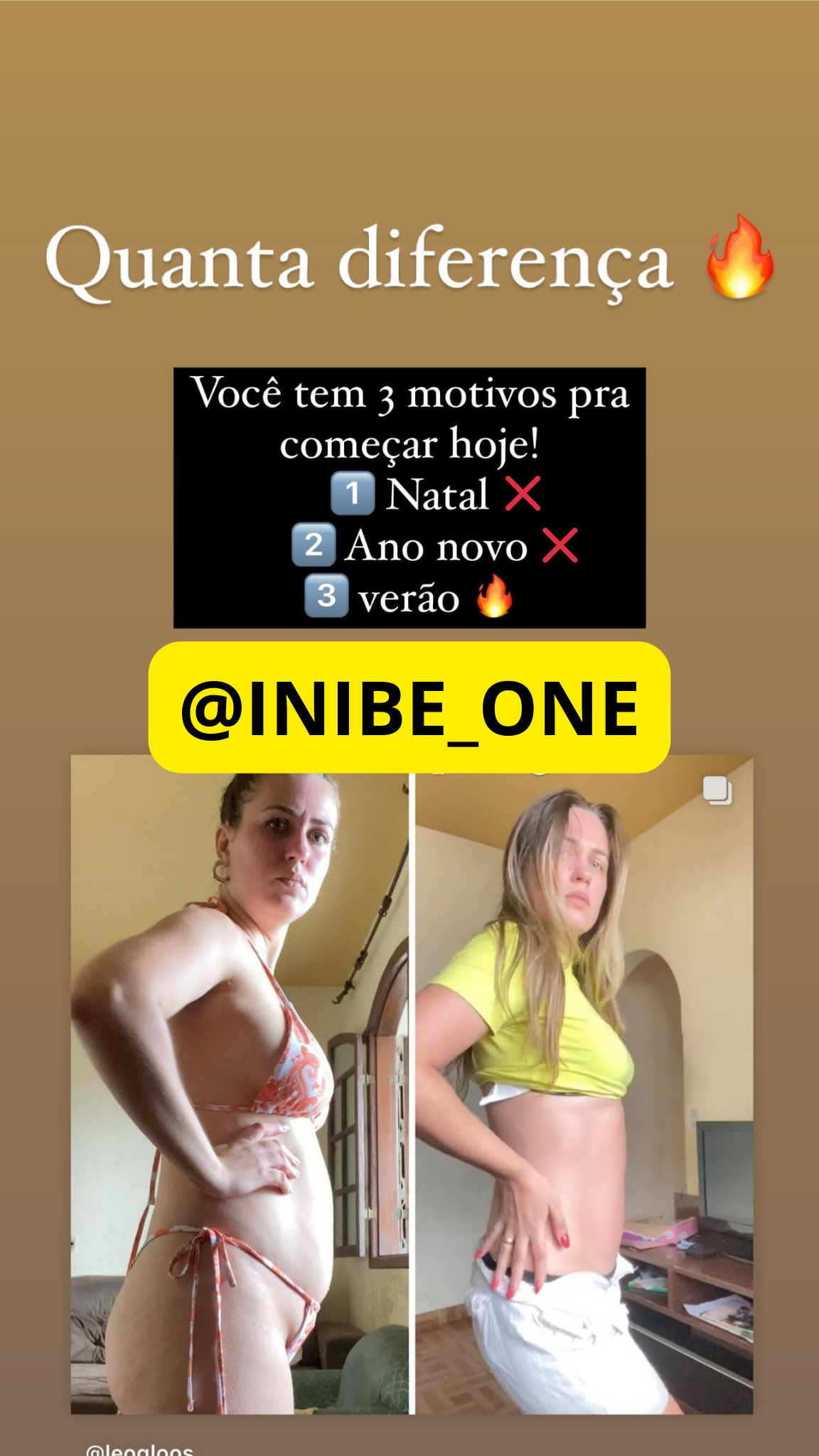 Inibe One antes e depois — resultado de emagrecimento cliente